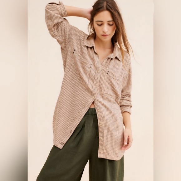 We The Free Tops - We The Free Womens Freddie Menswear Plaid Cotton Oversized Shirt Large